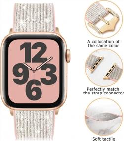 img 3 attached to Compatible With Apple Watch Band 45Mm 38Mm 40Mm 41Mm 42Mm 44Mm, CTYBB Blingbling Sweatproof Genuine Leather And Silicone Band For IWatch Series 8 7 6 5 4 3 2 1 SE Ultra,(Glitter Silver, 45Mm 42Mm 44Mm)