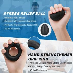 img 2 attached to Gonex Hand Grip Strengthener With Counter, Forearm Trainer Workout Kit (5Pack), Adjustable Resistance Grip Strength Trainer, Finger Exerciser/Stretcher, Grip Ring, Grip Ball For Recovery And Athletes