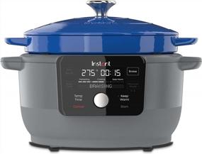 img 4 attached to Instant Electric Round Dutch Oven, 6-Quart 1500W, From The Makers Of Instant Pot, 5-In-1: Braise, Slow Cook, Sear/Sauté, Cooking Pan, Food Warmer, Enameled Cast Iron, Included Receipe Book, Blue