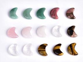 img 4 attached to Набор из 15 камней чакры в форме луны: лечебные кристаллы для рейки, кристаллотерапии, медитации и изготовления ювелирных изделий
