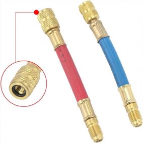 img 1 attached to 8-Pack AutoRocking Adapter Hose Set For Car A/C And Refrigeration System Conversion, Compatible With R134A And R12
