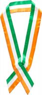 irish satin sash by beistle - 33" x 4" - vibrant orange, white, and green colors logo