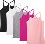 5 pack girl dance tank tops: cami undershirt sleeveless spaghetti strap for ballet - cooraby logo