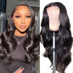 img 4 attached to Get The Perfect Look With ALLRUN'S 20 Inch Body Wave Lace Front Wigs For Black Women - 100% Unprocessed Virgin Hair With Pre-Plucked Baby Hair!