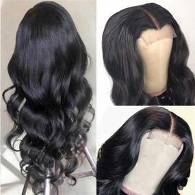 img 3 attached to Get The Perfect Look With ALLRUN'S 20 Inch Body Wave Lace Front Wigs For Black Women - 100% Unprocessed Virgin Hair With Pre-Plucked Baby Hair!