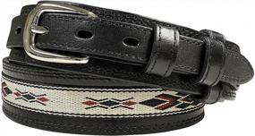 img 4 attached to Handcrafted Western Ranger Belt - Floral Tooled Basketweave Design - Genuine Full Grain Leather - Made In The USA