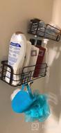 img 1 attached to 2 Pack Adhesive Shower Caddy Basket Shelf W/ Hooks - No Drilling Rustproof SUS304 Stainless Steel Wall Mounted Rack For Kitchen, Dorm Hanging Soap & Shampoo Holder review by Isaac Ismail
