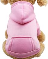 🐶 jecikelon winter dog hoodie sweatshirts with pockets | warm clothes for small dogs | chihuahua coat clothing puppy cat costume (size small, pink) логотип