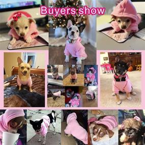 img 3 attached to 🐶 Jecikelon Winter Dog Hoodie Sweatshirts with Pockets | Warm Clothes for Small Dogs | Chihuahua Coat Clothing Puppy Cat Costume (Size Small, Pink)