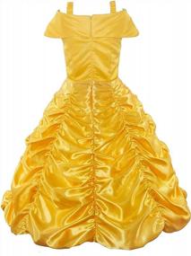 img 2 attached to JerrisApparel Girls' Off Shoulder Princess Dress: Layered Costume Fit for Royalty