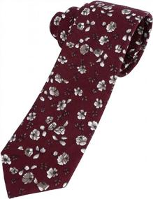 img 4 attached to Обновите свой стиль с помощью мужских узких галстуков из хлопка с цветочным принтом Ayliss