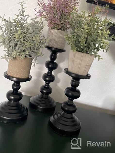 img 1 attached to Enhance Your Home Decor With VINCIGANT Set Of 3 Black Metal Candle Holders For A Stunning Centerpiece review by Sourn Debremarkos