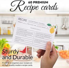 img 3 attached to Set Of 60 Double-Sided 4X6 Recipe Cards For Recipe Book, Box, Tin Or Binder - Perfect For Bridal Shower, Recipe Organization And Lemon-Themed Kitchen Decor - Lemon Zest Design