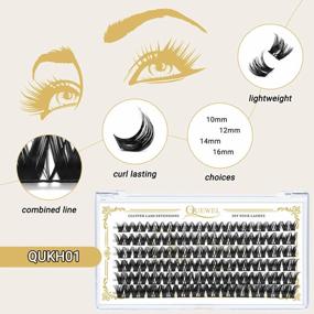 img 2 attached to Get A Natural Look With QUEWEL 72 Pcs Lash Clusters For Home DIY Extensions - Wide Stem, Super Strong And Thin Band Wispy Lashes In Mix 10-16Mm Individual Clusters (QUKH01-MIX10-16Mm)