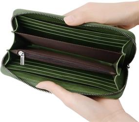 img 3 attached to 👜 Handmade Leather Wallet with RFID Blocking - Stylish Organizer for Women's Handbags & Purses at Wallets+