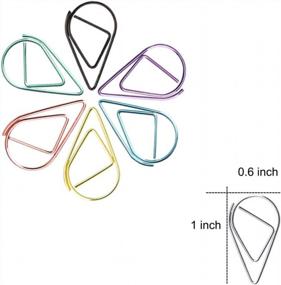 img 1 attached to VENCINK 300-Piece Multicolor Drop-Shaped Paper Clips Set - Smooth Stainless Steel Wire For Easy Paper Document Organizing In Office, School & Home - Ideal For Girls, Kids & Students