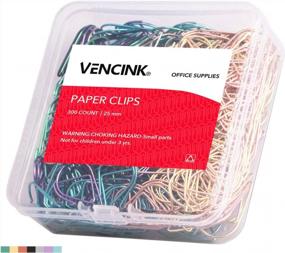 img 4 attached to VENCINK 300-Piece Multicolor Drop-Shaped Paper Clips Set - Smooth Stainless Steel Wire For Easy Paper Document Organizing In Office, School & Home - Ideal For Girls, Kids & Students