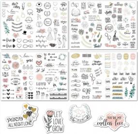 img 4 attached to 230 Pcs Cute Wedding Stickers - Aesthetic Retro Journaling Supplies Kit For Planner, Junk Journals & Scrapbooking