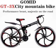 26in folding mountain bike w/ 21 speed, disc brakes & full suspension - perfect for men & women outdoor cycling! logo
