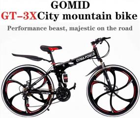img 4 attached to 26In Folding Mountain Bike W/ 21 Speed, Disc Brakes & Full Suspension - Perfect For Men & Women Outdoor Cycling!