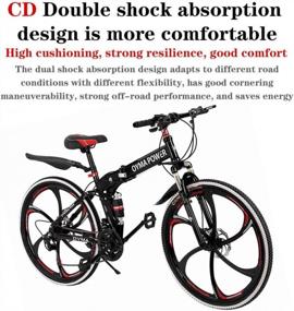 img 1 attached to 26In Folding Mountain Bike W/ 21 Speed, Disc Brakes & Full Suspension - Perfect For Men & Women Outdoor Cycling!