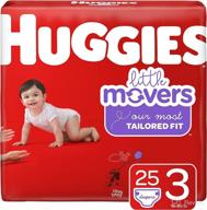 👶 huggies little movers diapers, size 3 (16-28 lb.), 25 count (packaging may vary) for active infants logo