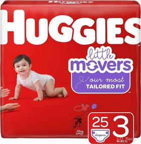img 4 attached to 👶 HUGGIES Little Movers Diapers, Size 3 (16-28 lb.), 25 Count (Packaging May Vary) for Active Infants