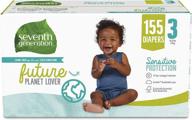 👶 seventh generation baby diapers, size 3, 155 count: gentle & hypoallergenic diaper pack for sensitive skin logo