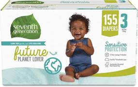 img 4 attached to 👶 Seventh Generation Baby Diapers, Size 3, 155 count: Gentle & Hypoallergenic Diaper Pack for Sensitive Skin