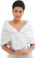 elegant bride fur wrap: bridal faux fur shawl for winter weddings & women's scarves. logo