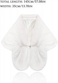 img 2 attached to Elegant Bride Fur Wrap: Bridal Faux Fur Shawl For Winter Weddings & Women'S Scarves.