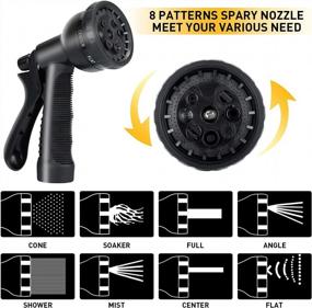 img 1 attached to Heavy Duty 2022 Riemex Hose Nozzle, 8 Adjustable Watering Patterns For Garden Hose, Lawn & Car Wash - High Pressure Spray Nozzle (1, Black)