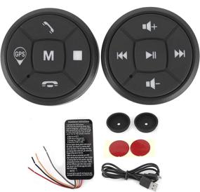 img 4 attached to 🔊 Aramox Steering Wheel Button: Versatile Metal + ABS Control Switch for iOS/Android - Enhance Radio, Volume, GPS and Bluetooth