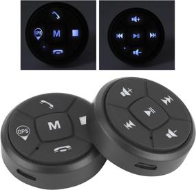 img 1 attached to 🔊 Aramox Steering Wheel Button: Versatile Metal + ABS Control Switch for iOS/Android - Enhance Radio, Volume, GPS and Bluetooth