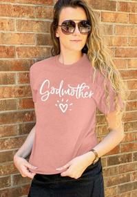 img 2 attached to VILOVE Women'S Godmother Shirt: Novelty Letter Print Tee For Mom Gifts Casual Short Sleeve Top