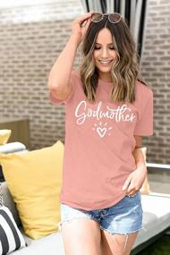 img 3 attached to VILOVE Women'S Godmother Shirt: Novelty Letter Print Tee For Mom Gifts Casual Short Sleeve Top
