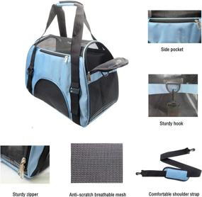 img 2 attached to 🐾 Tecageaon Airline Approved Pet Carrier for Medium Small Cats, Small Puppy and Kitten - Convenient Dog Cat Travel Carrier