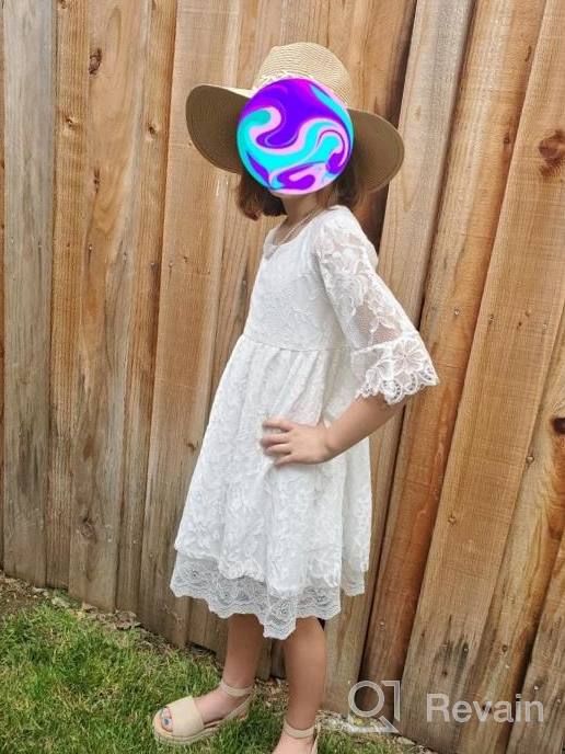 img 1 attached to 👧 Kids' Vintage Party Gowns with Sleeves - Elegant Flower Girls Lace Dresses for Prom Events review by Bethany Patel