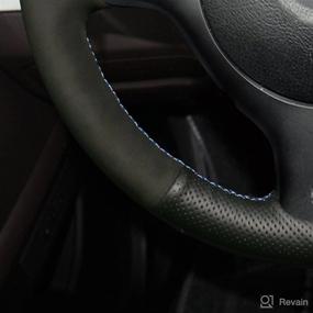 img 1 attached to MEWANT Hand Stitched Car Steering Wheel Cover Customized Genuine Leather And Suede Car Steering Wrap For BMW 3 Series E46 E46/5 2004-2005/5 Series E39 2002-2003 / M3 2001-2006 / M5 2000-2003