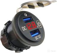 🔌 bluerice quick charge 3.0 dual usb outlet, 12v/24v 36w dual usb qc3.0 car charger socket with touch switch, led voltmeter display - ideal for motorcycle, car, truck, marine, boat, scooter, rv, golf cart logo