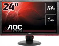 aoc g2460pf 1920x1080 adjustable displayport 144hz monitor with tilt adjustment, flicker-free technology, wall mountable, usb hub, g series led logo