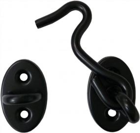 img 3 attached to Upgrade Your Security With QCAA Reversible Hook: 2 Pack Of 304 Stainless Steel Cabin Hook Latch & Eye In Matte Black, 2-1/2" Size - Made In Taiwan