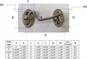 img 1 attached to Upgrade Your Security With QCAA Reversible Hook: 2 Pack Of 304 Stainless Steel Cabin Hook Latch & Eye In Matte Black, 2-1/2" Size - Made In Taiwan