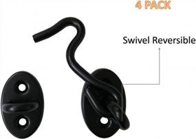 img 2 attached to Upgrade Your Security With QCAA Reversible Hook: 2 Pack Of 304 Stainless Steel Cabin Hook Latch & Eye In Matte Black, 2-1/2" Size - Made In Taiwan