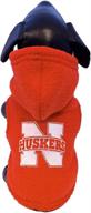 ncaa nebraska cornhuskers polar fleece hooded dog jacket: ultimate fan gear for your pup! логотип