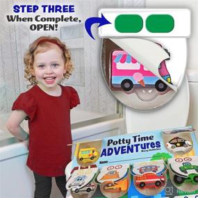 img 1 attached to 🚽 LIL ADVENTS Potty Time Adventures Potty Training Game - Complete Kit with Wood Block Toys, Chart, Activity Board, Stickers and Reward Badge for Toilet Training - Busy Vehicles Fun Learning Set