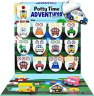 🚽 lil advents potty time adventures potty training game - complete kit with wood block toys, chart, activity board, stickers and reward badge for toilet training - busy vehicles fun learning set логотип