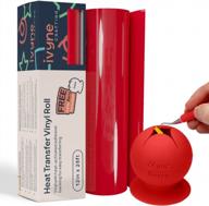 ivyne red htv vinyl - 12"x25ft roll for cricut & silhouette: easy to cut & weed, perfect for t-shirts, caps & crafting logo