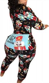 img 3 attached to Подходящая рождественская пижама: женская цельная пижама Onsie с дизайном оленей и единорога, идеально подходящая для семейного комбинезона и клубной одежды