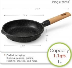 img 2 attached to Nonstick Frying Pan 100% PFOA Free Cookware Induction Skillet Stir Fry Pan 7.9 Inch - Black